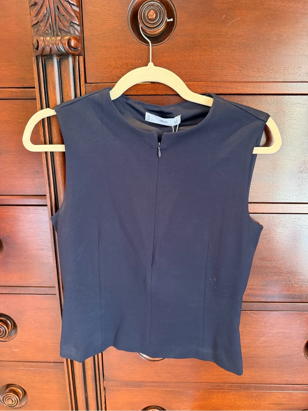 Mango Sleeveless Navy Top